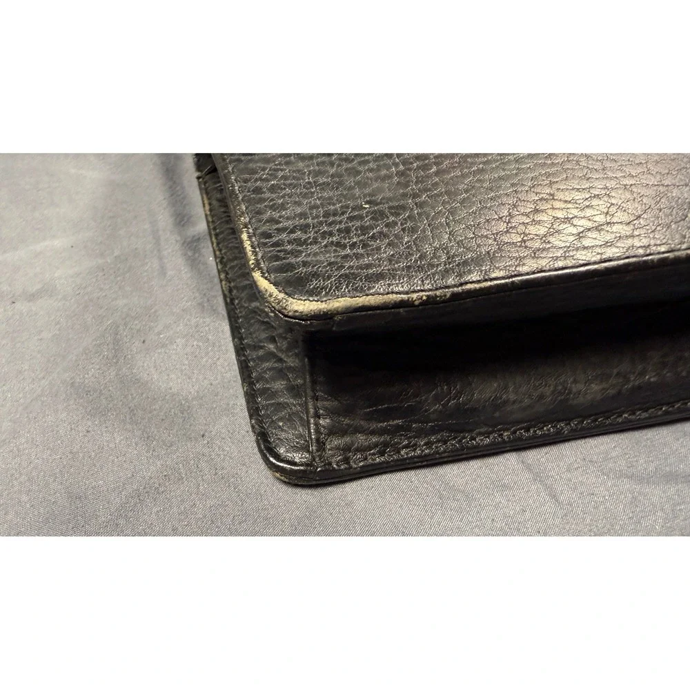 Burberrys Black Leather Clutch Bag‎ Wristlet Pouch Zippered Front Pocket Vintage